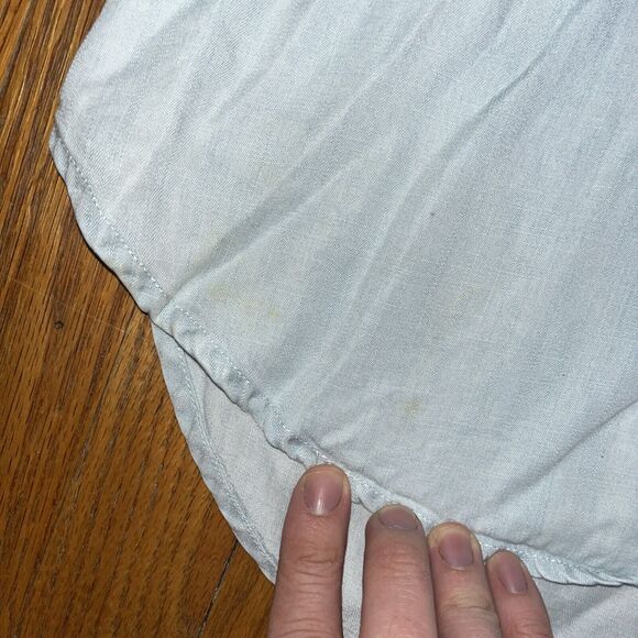 Abercrombie & Fitch Womens Sleeveless Bedazzle Shirt Sz L Button-Up Chambray - Picture 3 of 7